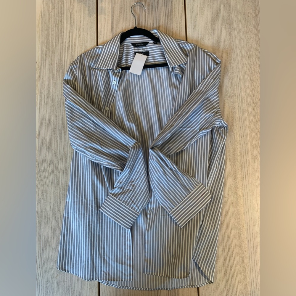 Paul Smith Grey and White stripe MENS buttons down shirt